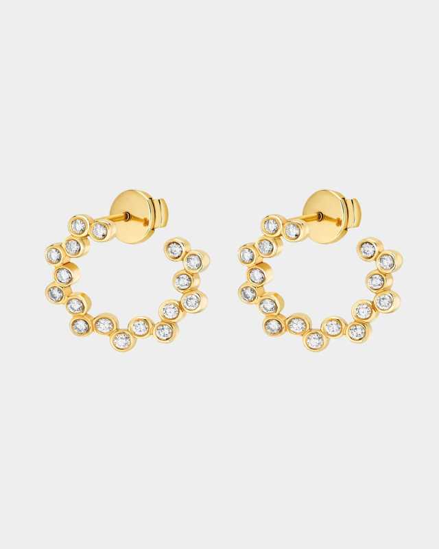 Clique Twist Hoop Earrings in 18K Yellow Gold and Diamonds
